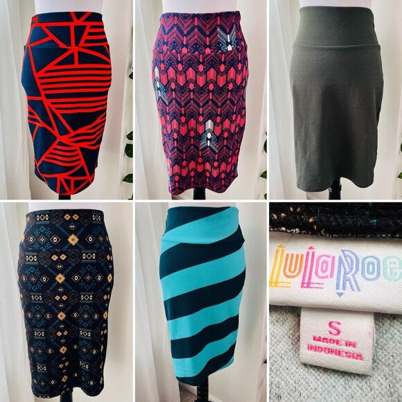 Lot of 5 LulaRoe Cassie Pencil Skirts - Soft & Comfy - Size Small - Picture 1 of 8